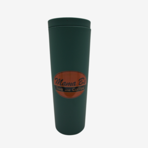 green vacuum sealed cup for coffee or tea.